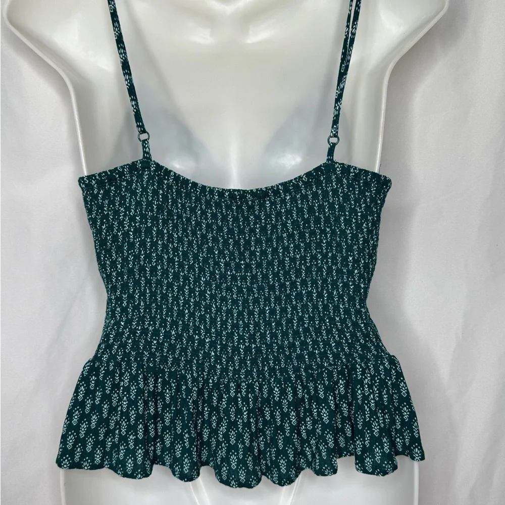 2/$15💥Patrons of Peace Women's Smocked Green Spaghetti Strap Top Sz S Bin G - Picture 3 of 8